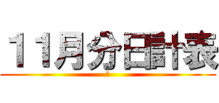 １１月分日計表 (令)