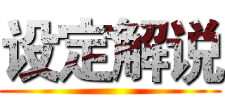 设定解说 ()