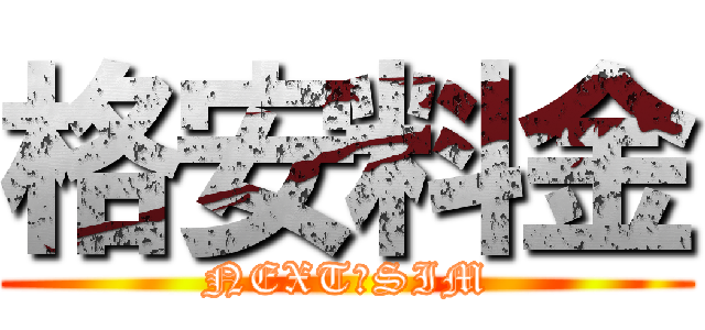 格安料金 (NEXT　SIM)