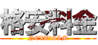 格安料金 (NEXT　SIM)