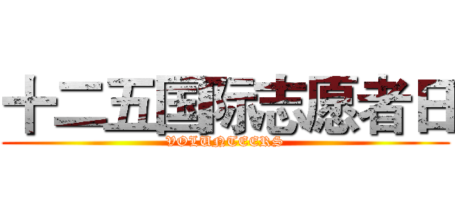 十二五国际志愿者日 (VOLUNTEERS)