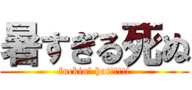 暑すぎる死ぬ (fuckin' hot!!!!!)