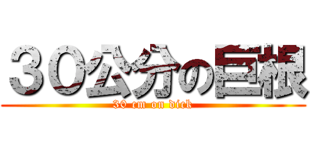 ３０公分の巨根 (30 cm on dick)