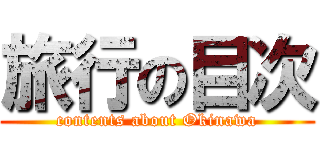 旅行の目次 (contents about Okinawa)