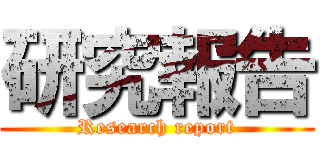 研究報告 (Research report)