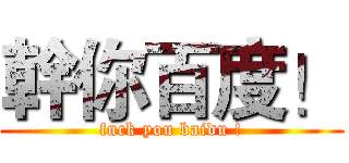 幹你百度！ (fuck you baidu !)