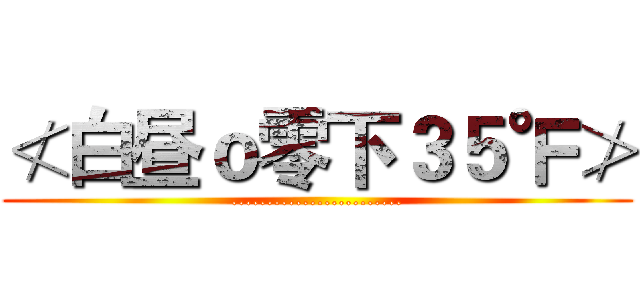 ≮白昼ｏ零下３５℉≯ (........................)