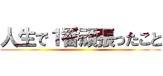 人生で１番頑張ったこと ()