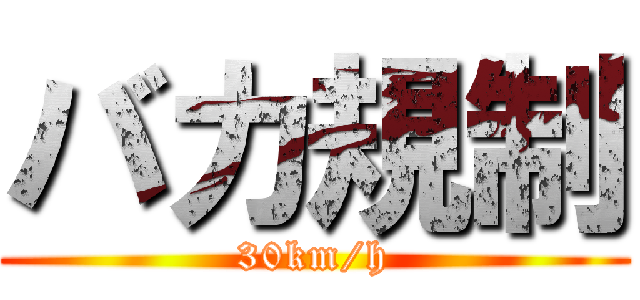 バカ規制 (30km/h)
