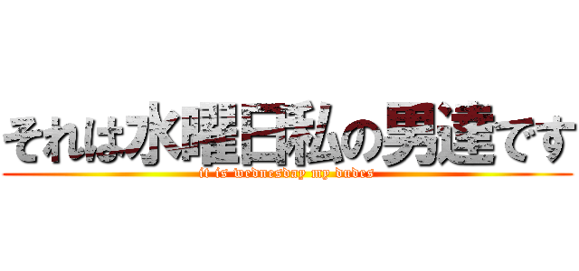それは水曜日私の男達です (it is wednesday my dudes)