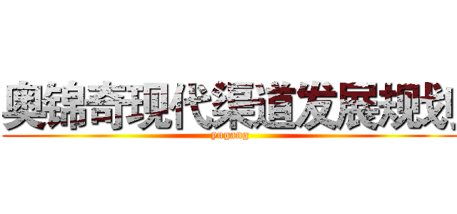 奥锦奇现代渠道发展规划 (yugang)