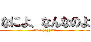 なによ、なんなのよ (wats happen？)