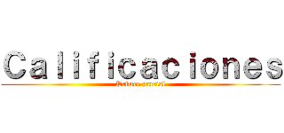 Ｃａｌｉｆｉｃａｃｉｏｎｅｓ (Primer parcial)