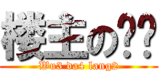 楼主の烧饼 (Wu3 da4 lang2)