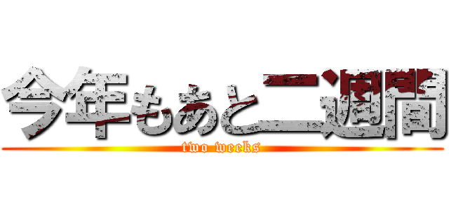 今年もあと二週間 (two weeks)