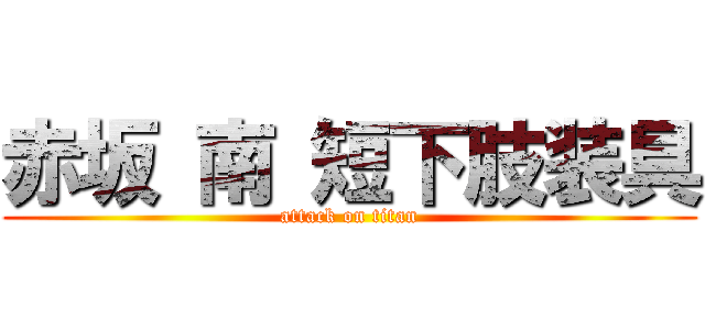 赤坂 南 短下肢装具 (attack on titan)