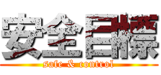 安全目標 (safe & control)