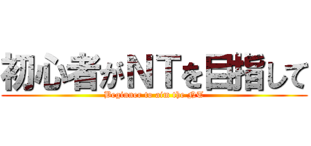 初心者がＮＴを目指して (Beginner to aim the NT)