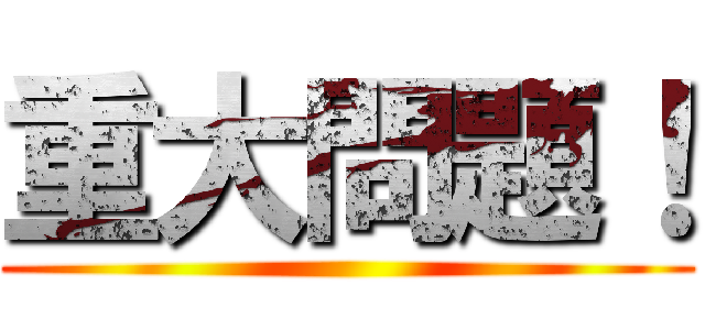 重大問題！ ()