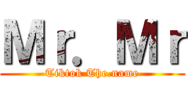 Ｍｒ．Ｍｒ (Tiktok The.name)