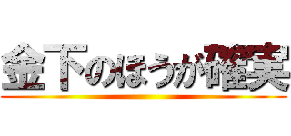 金下のほうが確実 ()