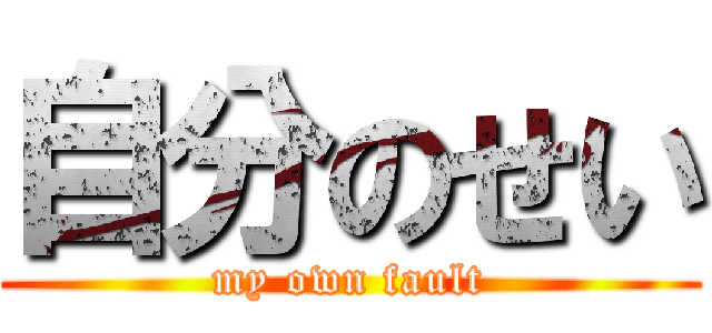 自分のせい (my own fault)