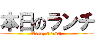 本日のランチ (Today's lunch)