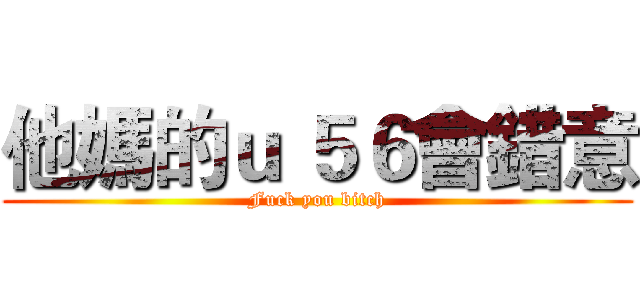 他媽的ｕ ５６會錯意 (Fuck you bitch)