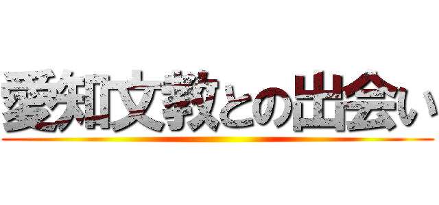 愛知文教との出会い ()