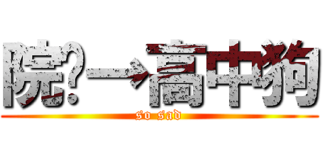 院长→高中狗 (so sad)