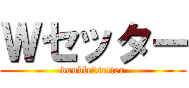 Ｗセッター (double　setter)