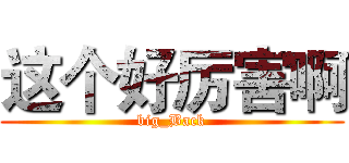 这个好厉害啊 (big_Back)