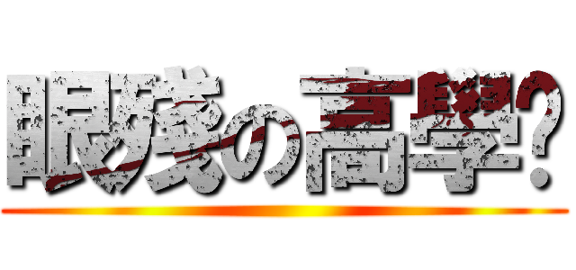 眼殘の高學歷 ()