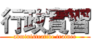 行政實習 (administrative trainee)