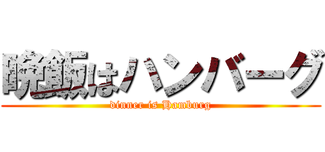 晩飯はハンバーグ (dinner is Hamburg)