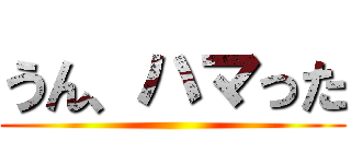 うん、ハマった ()