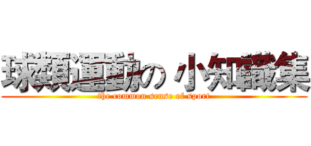 球類運動の 小知識集 (the common sense of sport)