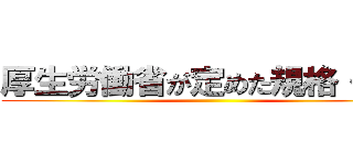 厚生労働省が定めた規格・方式 ()