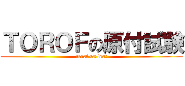 ＴＯＲＯＦの原付試験 (torof on test)