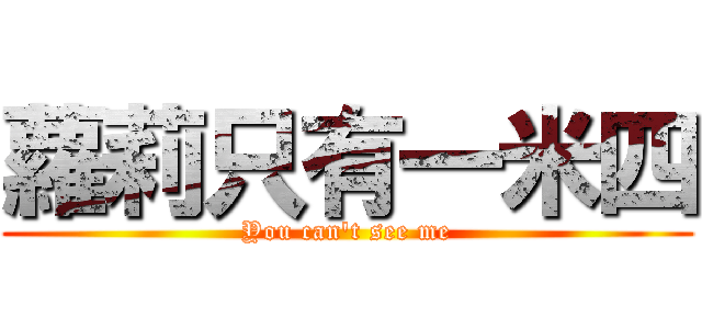 蘿莉只有一米四 (You can\'t see me)