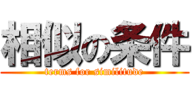 相似の条件 (terms for similitude)