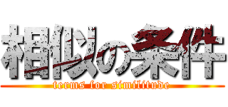 相似の条件 (terms for similitude)