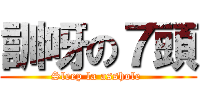 訓呀の７頭 (Sleep la asshole )