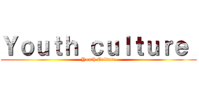 Ｙｏｕｔｈ ｃｕｌｔｕｒｅ  (Youth Culture)