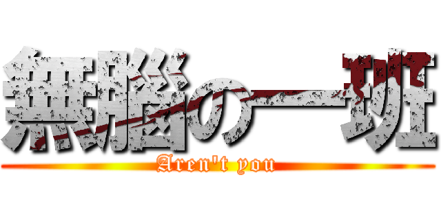 無腦の一班 (Aren\'t you)