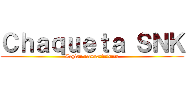 Ｃｈａｑｕｅｔａ ＳＮＫ (Legion reconocimiento)