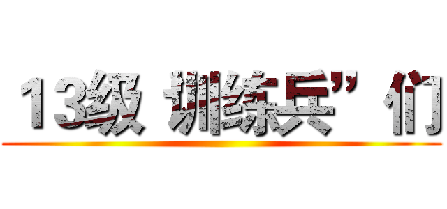 １３级“训练兵”们 ()