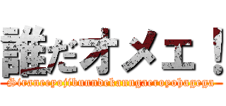 誰だオメェ！ (Siraneeyojibunndekanngaeroyohagega)