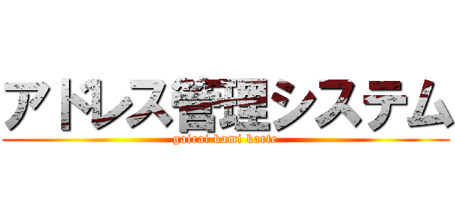 アドレス管理システム (gairai kami karte)
