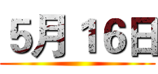 ５月１６日 ()
